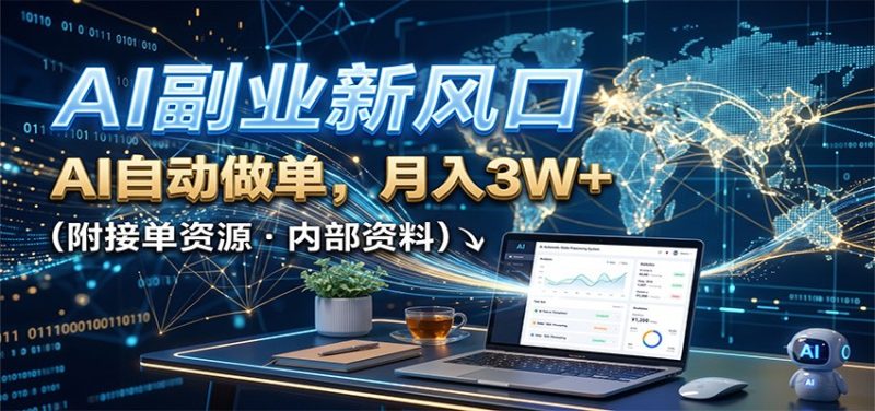 AI副业新风口,AI自动做单,月入3W+,附接单资源-初遇资源网
