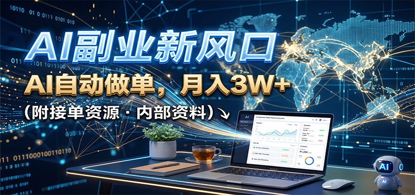 【福缘网创】AI副业新风口，AI自动做单，月入3W+，附接单资源 - 初遇资源网