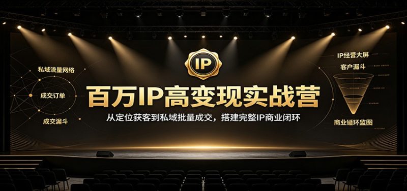 百万IP高变现实战营：从定位获客到私域批量成交，搭建完整IP商业闭环-初遇资源网