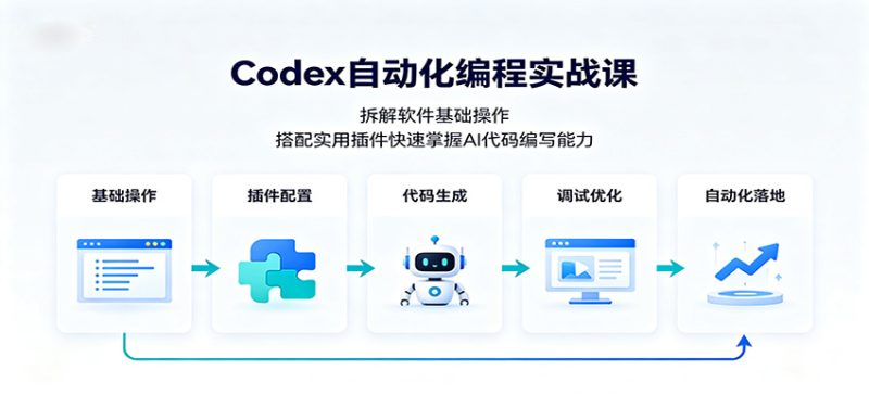 Codex自动化编程实战课:拆解软件基础操作,搭配实用插件快速掌握AI代码编写能力-初遇资源网