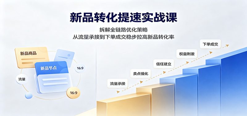 新品转化提速实战课:拆解全链路优化策略,从流量承接到下单成交稳步拉高新品转化率-初遇资源网