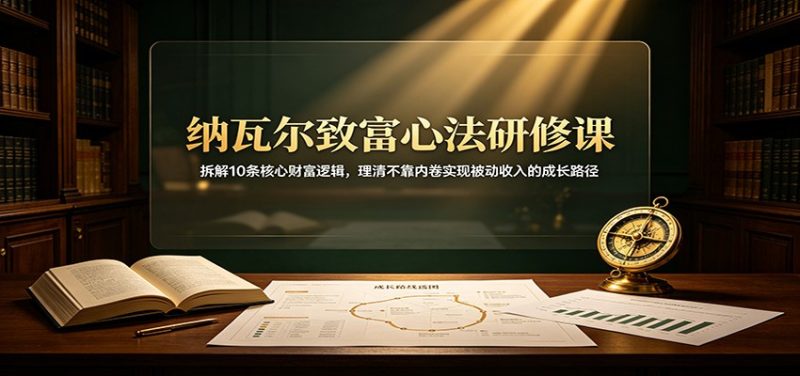 纳瓦尔致富心法研修课:拆解10条核心财富逻辑,理清不靠内卷实现被动收入的成长路径-初遇资源网