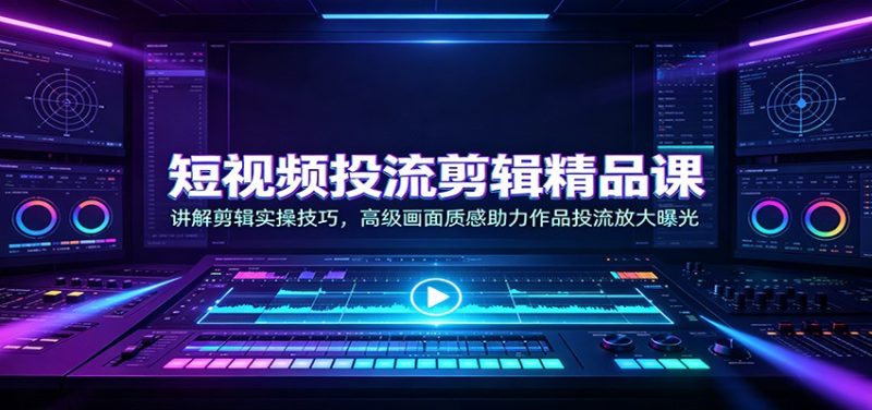 短视频投流剪辑精品课:讲解剪辑实操技巧,高级画面质感助力作品投流放大曝光-初遇资源网