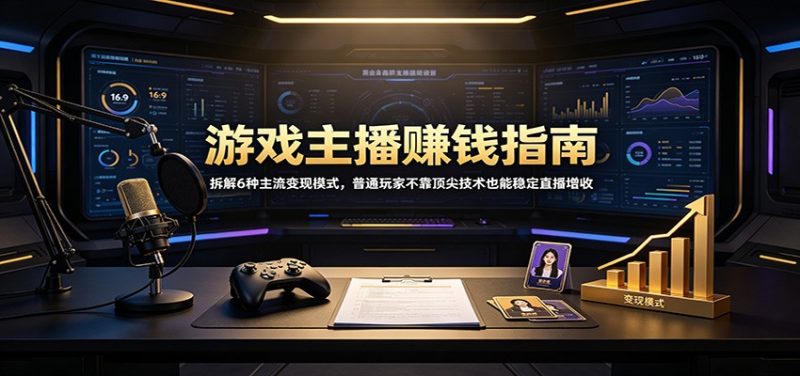 游戏主播赚钱指南:拆解6种主流变现模式,普通玩家不靠顶尖技术也能稳定直播增收-初遇资源网