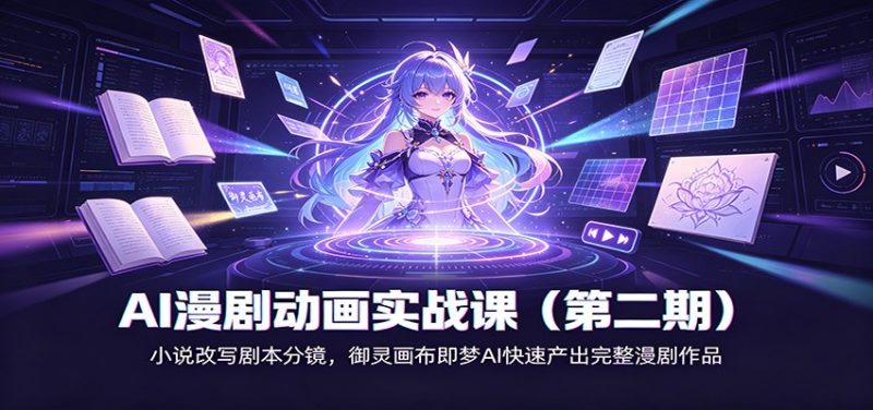 AI漫剧动画实战课（第二期)：小说改写剧本分镜，御灵画布即梦AI快速产出完整漫剧作品-初遇资源网