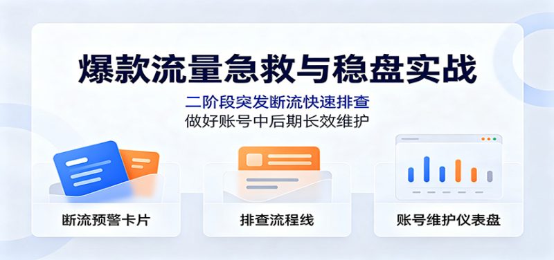 爆款流量急救与稳盘实战:二阶段突发断流快速排查,做好账号中后期长效维护-初遇资源网