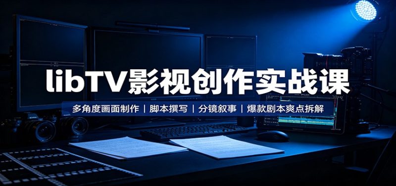 libTV影视创作实战课:多角度画面制作,脚本撰写,分镜叙事,爆款剧本爽点拆解-初遇资源网