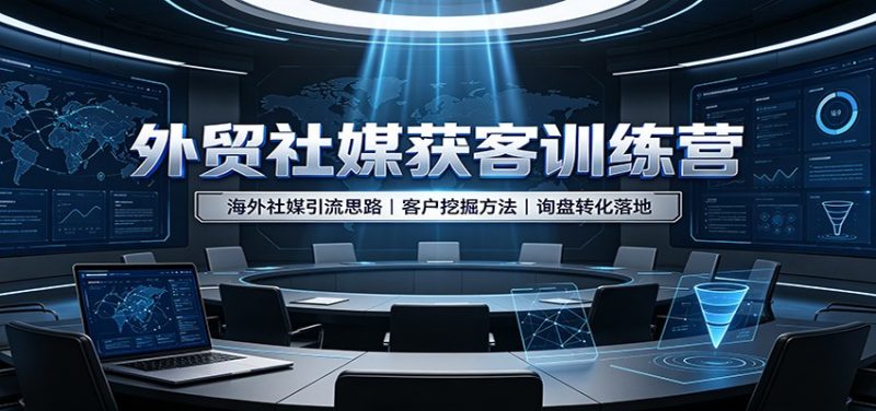 外贸社媒获客训练营:海外社媒引流思路,客户挖掘方法,询盘转化落地-初遇资源网