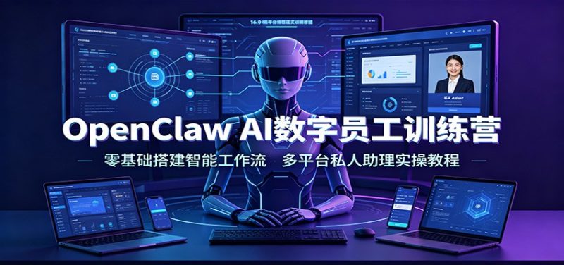 OpenClaw AI数字员工训练营:零基础搭建智能工作流,多平台私人助理实操教程-初遇资源网