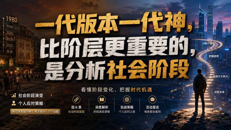付费文章:一代版本一代神,比阶层更重要的,是分析社会阶段-初遇资源网