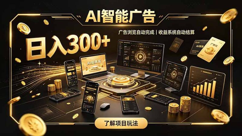 自研 AI 系统｜轻资产起步｜长期稳定收益｜宝妈 上班族轻轻松松日入300+-初遇资源网