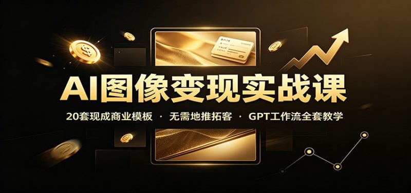 AI图像变现实战课:20套现成商业模板,无需地推拓客,GPT工作流全套教学-初遇资源网