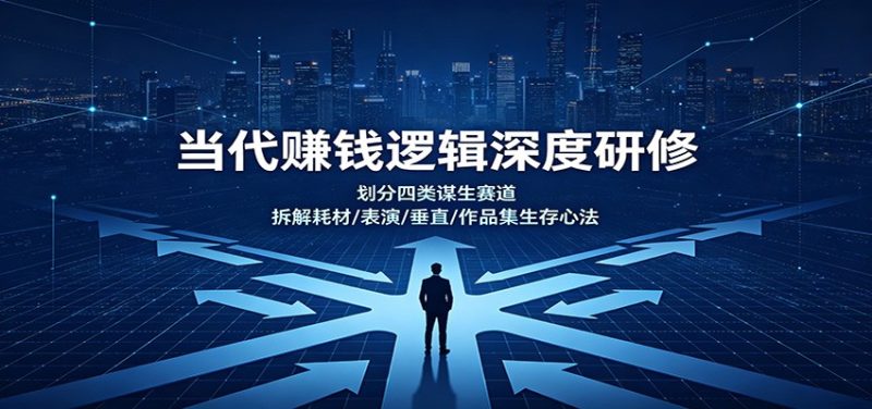 当代赚钱逻辑深度研修:划分四类谋生赛道,拆解耗材/表演/垂直/作品集生存心法-初遇资源网