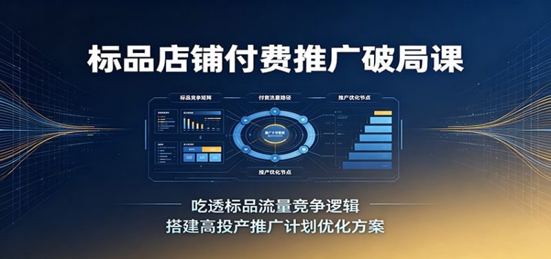标品店铺付费推广破局课:吃透标品流量竞争逻辑,搭建高投产推广计划优化方案-初遇资源网