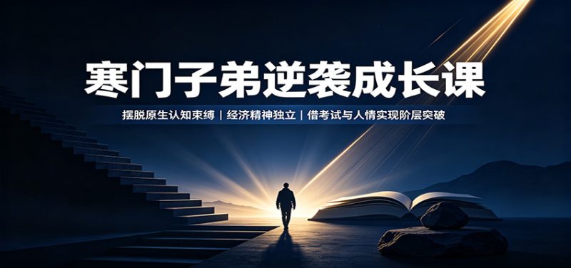 寒门子弟逆袭成长课：摆脱原生认知束缚，经济精神独立，借考试与人情实现阶层突破-初遇资源网