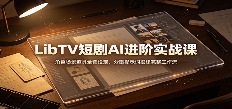 LibTV短剧AI进阶实战课:角色场景道具全套设定,分镜提示词搭建完整工作流-初遇资源网