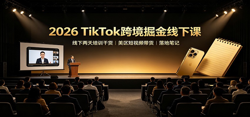2026 TikTok跨境掘金线下课：线下两天培训干货，美区短视频带货落地笔记 - 福缘网