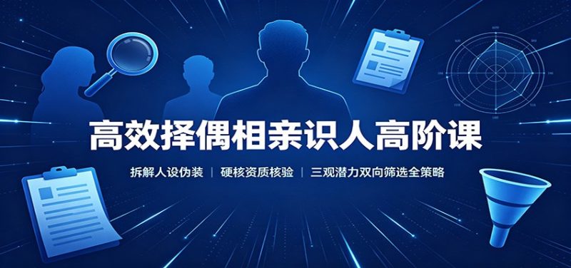 高效择偶相亲识人高阶课：拆解人设伪装，硬核资质核验，三观潜力双向筛选全策略-初遇资源网