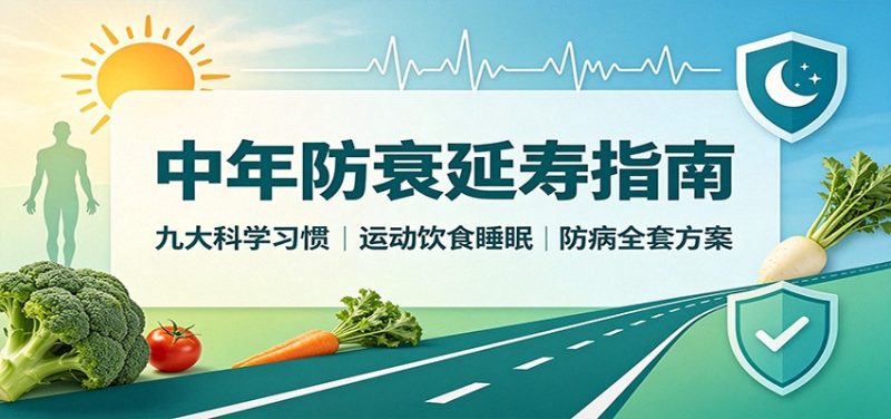 中年防衰延寿指南:九大科学习惯,运动饮食睡眠防病全套方案-初遇资源网