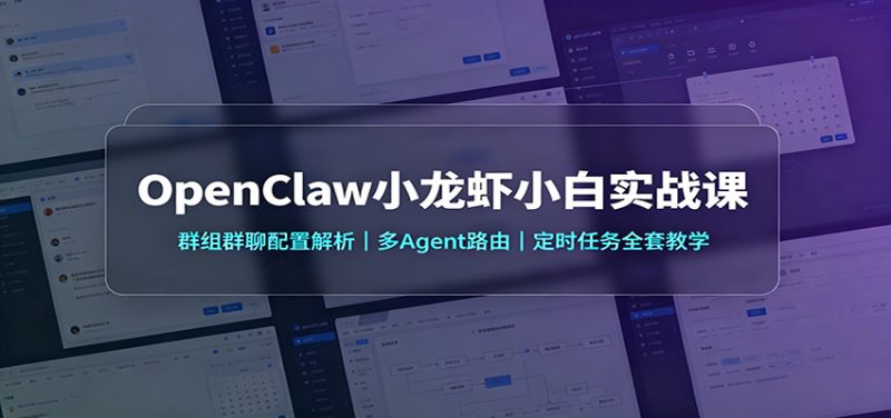 OpenClaw小龙虾小白实战课:群组群聊配置解析,多Agent路由,定时任务全套教学-初遇资源网