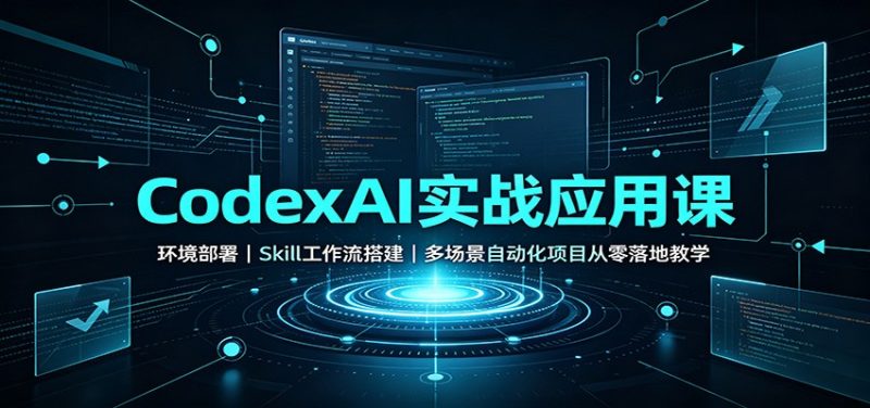 CodexAI实战应用课:环境部署Skill工作流搭建,多场景自动化项目从零落地教学-初遇资源网