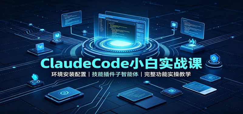 ClaudeCode小白实战课:环境安装配置,技能插件子智能体,完整功能实操教学-初遇资源网