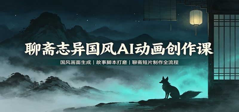 聊斋志异国风AI动画创作课:国风画面生成,故事脚本打磨,聊斋短片制作全流程-初遇资源网