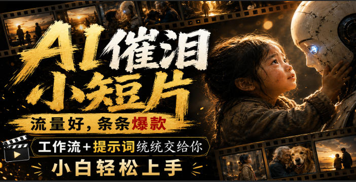 AI催泪小短片,流量好,条条爆款,工作流+提示词统统交给你,小白轻松上手-初遇资源网