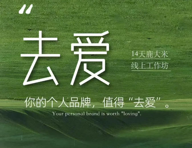 去爱14天鹿大米线上工作坊,你的个人品牌,值得“去爱”-初遇资源网