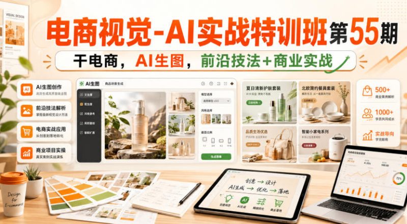 电商视觉-AI实战特训班第55期，干电商，AI生图，前沿技法+商业实战-初遇资源网
