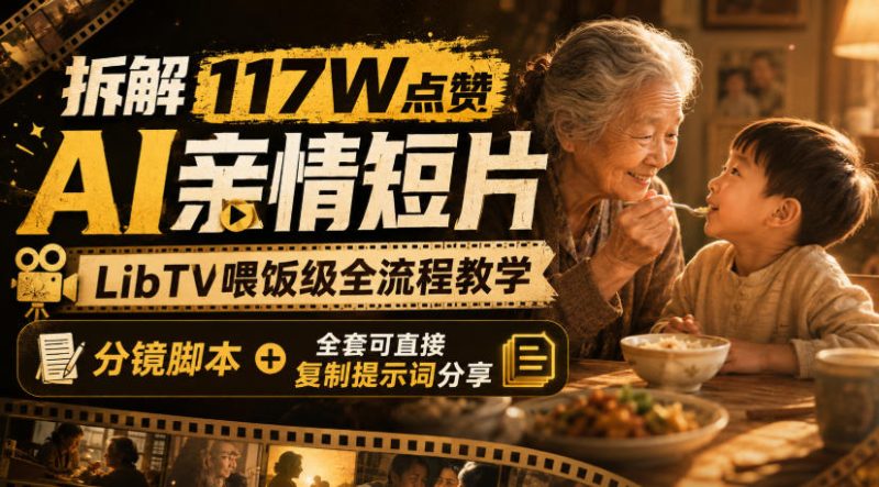 拆解117W点赞AI亲情短片,LibTV喂饭级全流程教学,分镜脚本+全套可直接复制提示词分享-初遇资源网
