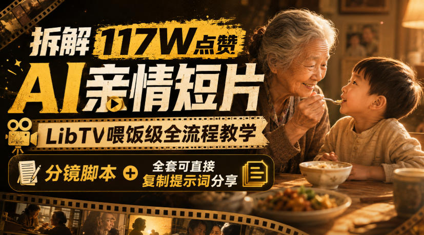 拆解117W点赞AI亲情短片，LibTV喂饭级全流程教学，分镜脚本+全套可直接复制提示词分享 - 冒泡网