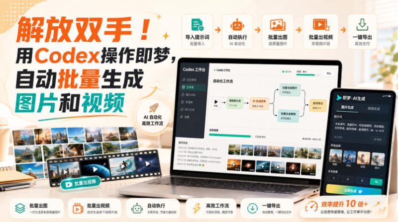 解放双手!用Codex操作即梦,自动批量生成图片和视频-初遇资源网