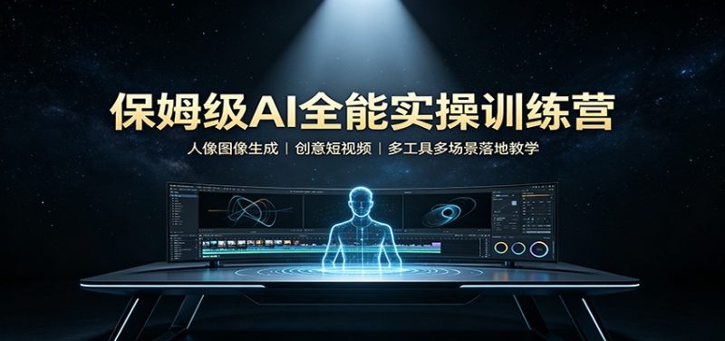 保姆级AI全能实操训练营:人像图像生成,创意短视频,多工具多场景落地教学-初遇资源网