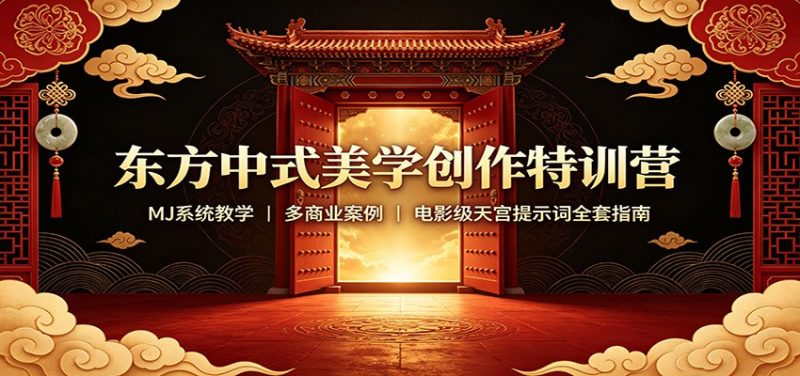 东方中式美学创作特训营：MJ系统教学，多商业案例，电影级天宫提示词全套指南-初遇资源网
