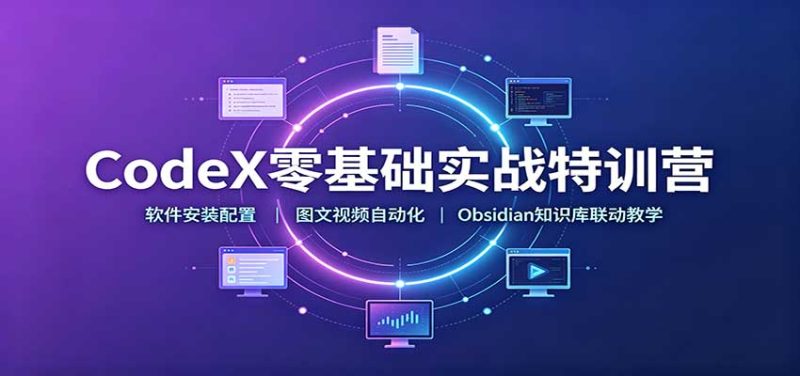CodeX零基础实战特训营:软件安装配置,图文视频自动化,Obsidian知识库联动教学-初遇资源网
