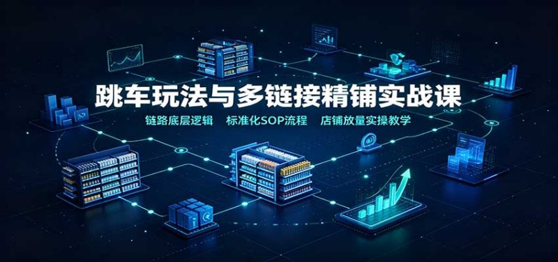 跳车玩法与多链接精铺实战课:链路底层逻辑,标准化SOP流程,店铺放量实操教学-初遇资源网
