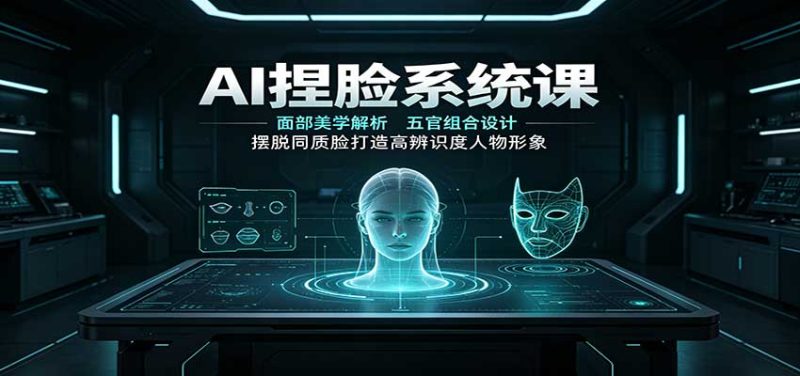 AI捏脸系统课：面部美学解析，五官组合设计，摆脱同质脸打造高辨识度人物形象-初遇资源网