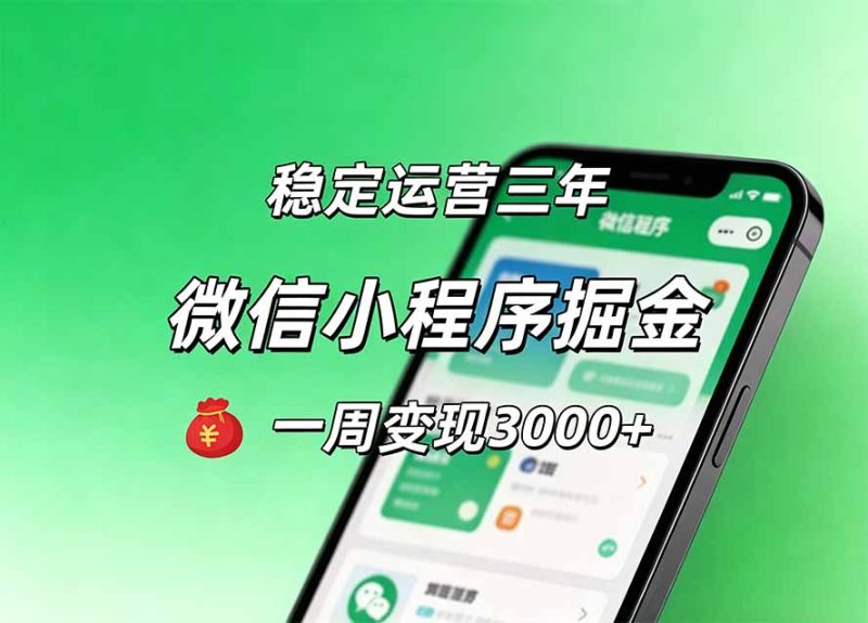 月收益稳定1W+的微信小程序,前期积累客户,后期躺平养老,小白轻松上手-初遇资源网