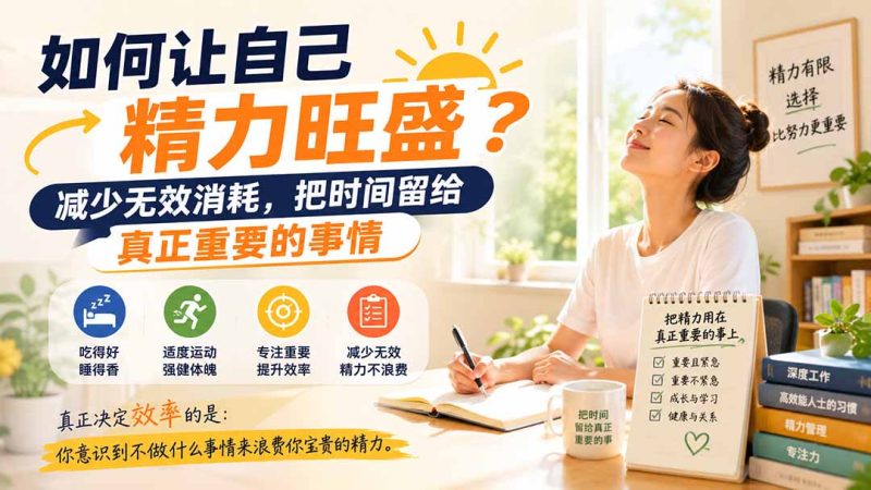 付费文章:如何让自己精力旺盛?减少无效消耗,把时间留给真正重要的事情-初遇资源网