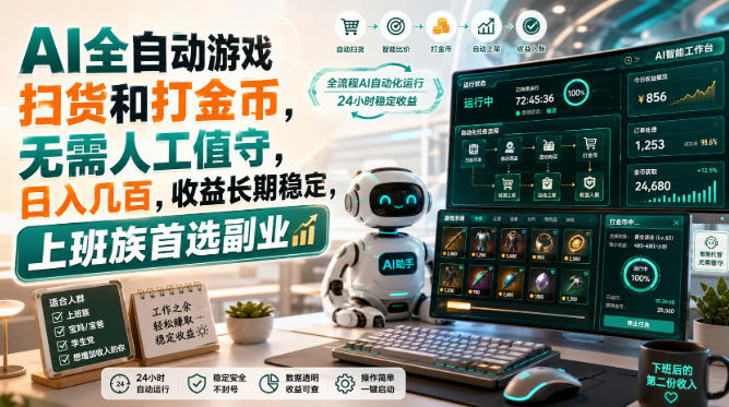 AI全自动游戏扫货和打金币，日入几百，无需人工值守！-初遇资源网