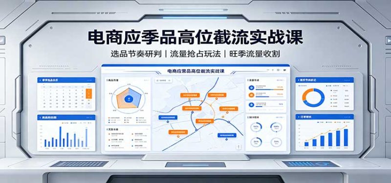 电商应季品高位截流实战课：选品节奏研判，流量抢占玩法，旺季流量收割-初遇资源网