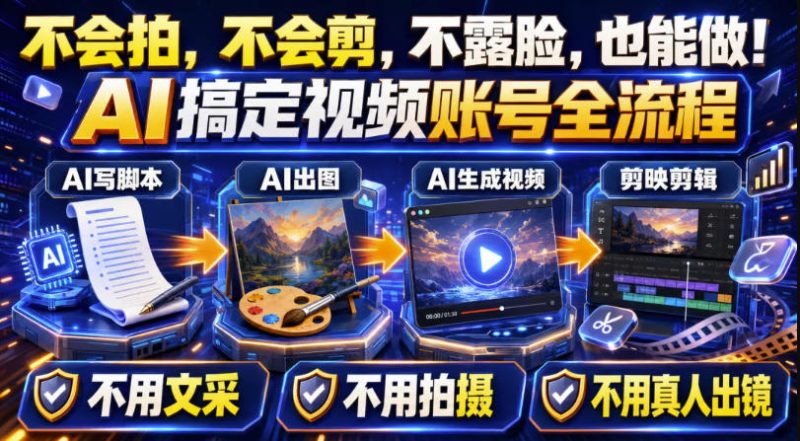 AI短视频起号实战项目,用AI做视频起号,45天涨粉12W,一条广告8.5k,广告接到手软,引流、变现两不误!-初遇资源网