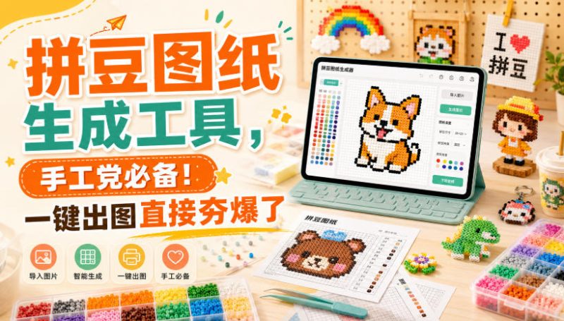 拼豆图纸生成工具,手工党必备!一键出图直接夯爆了-初遇资源网