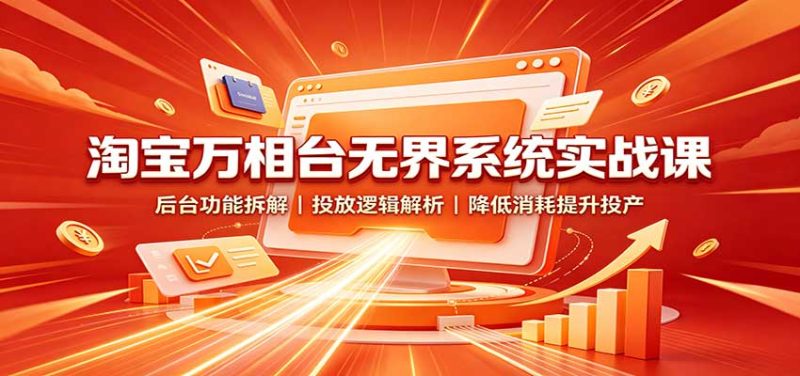 淘宝万相台无界系统实战课:后台功能拆解,投放逻辑解析,降低消耗提升投产-初遇资源网