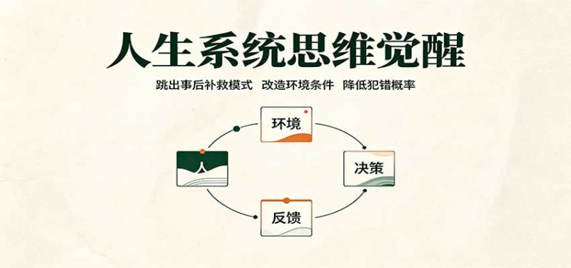 人生系统思维觉醒：跳出事后补救模式，改造环境条件，降低犯错概率-初遇资源网