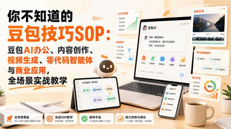 你不知道的豆包技巧SOP:豆包AI办公、内容创作、视频生成、零代码智能体与商业应用,全场景实战教学-初遇资源网