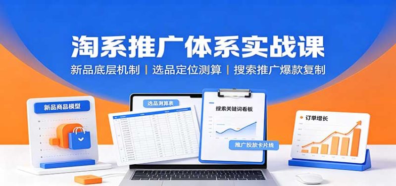 淘系推广体系实战课：新品底层机制，选品定位测算，搜索推广爆款复制-初遇资源网