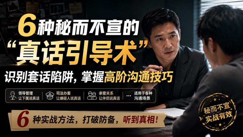 付费文章：6种秘而不宣的“真话引导术”识别套话陷阱，掌握高阶沟通技巧-初遇资源网