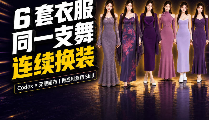 同一支舞，6套衣服按顺序切换：我把服装换装视频做成了一个Skill-初遇资源网